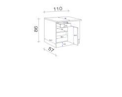 Flex Well Eckunterschrank Varo BxTxH 110 x 60 x 86 cm weiß matt zerlegt Anschlag reversibel 00010981