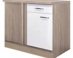 Flex Well Eckunterschrank Valero BxTxH 110 x 60 x 86 cm weiß hochglanz zerlegt Anschlag reversibel 00007829