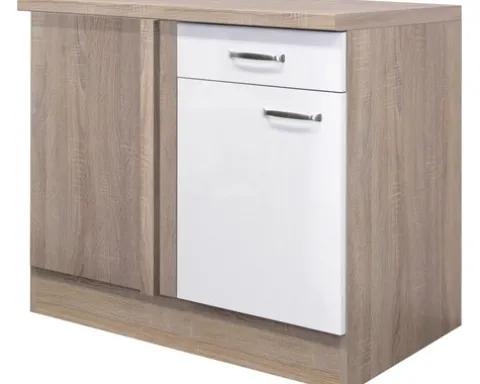 Flex Well Eckunterschrank Valero BxTxH 110 x 60 x 86 cm weiß hochglanz zerlegt Anschlag reversibel 00007829
