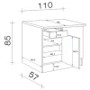 Flex Well Eckunterschrank Vintea BxTxH 110 x 60 x 85 cm magnolienweiss matt zerlegt Anschlag reversibel 00011649