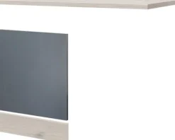 Flex Well Geschirrspülerblende inkl Sockelleiste und Arbeitsplatte Geschirrspülerblende für teilintegrierten Geschirrspüler Tiago BxTxH 110 x 60 x 85 cm basaltgrau matt zerlegt Anschlag reversibel 00011767