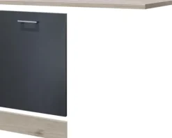 Flex Well Geschirrspülerblende inkl Sockelleiste und Arbeitsplatte Geschirrspülerblende für vollintegrierte Geschirrspüler Tiago BxTxH 110 x 60 x 85 cm basaltgrau matt zerlegt Anschlag reversibel 00011683