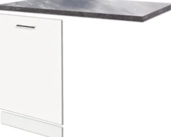 Flex Well Geschirrspülerblende inkl Sockelleiste und Arbeitsplatte Geschirrspülerblende für vollintegrierte Geschirrspüler Lucca BxTxH 110 x 60 x 85 cm weiß matt zerlegt Anschlag reversibel 00011239