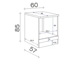 Flex Well Herdumbauschrank Nano BxTxH 60 x 60 x 85 cm buche matt zerlegt 00006892