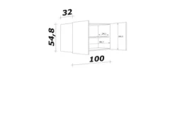 Flex Well Hängeschrank Cara BxTxH 100 x 32 x 54,8 cm eiche design matt zerlegt 00012480