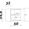 Flex Well Hängeschrank Lucca BxTxH 50 x 32 x 55 cm caledonia-beton-optik matt zerlegt Anschlag reversibel 00011394