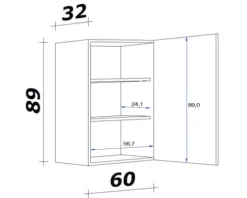 Flex Well Hängeschrank Lucca BxTxH 60 x 32 x 89 cm weiß matt zerlegt Anschlag reversibel 00011238