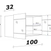 Flex Well Hängeschrank mit Glastür Samoa BxTxH 100 x 32 x 55 cm sonoma eiche matt zerlegt Anschlag links rechts 00007603