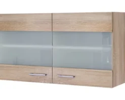 Flex Well Hängeschrank mit Glastür Samoa BxTxH 100 x 32 x 55 cm sonoma eiche matt zerlegt Anschlag links rechts 00007603