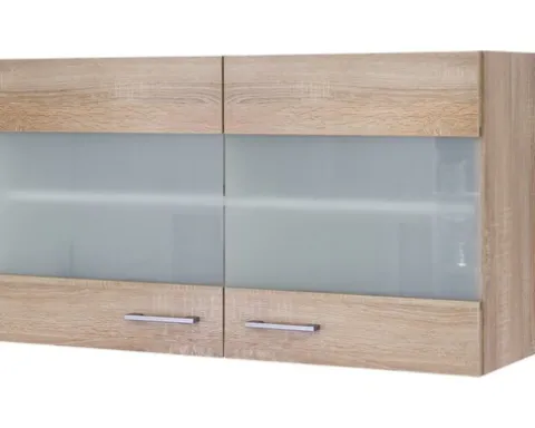 Flex Well Hängeschrank mit Glastür Samoa BxTxH 100 x 32 x 55 cm sonoma eiche matt zerlegt Anschlag links rechts 00007603