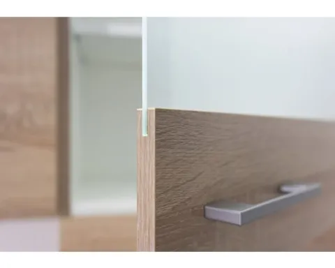 Flex Well Hängeschrank mit Glastür Samoa BxTxH 100 x 32 x 55 cm sonoma eiche matt zerlegt Anschlag links rechts 00007603