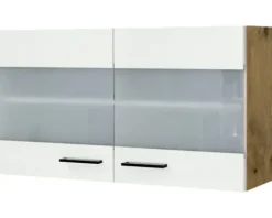 Flex Well Hängeschrank mit Glastür Vintea BxTxH 100 x 32 x 54,8 cm magnolienweiss matt zerlegt 00011661