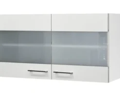 Flex Well Hängeschrank mit Glastür Varo BxTxH 100 x 32 x 54,8 cm weiß matt zerlegt Anschlag links rechts 00010994