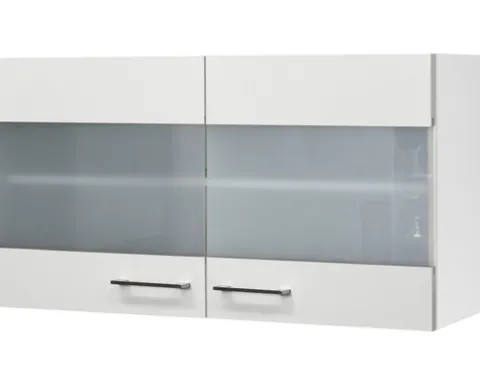 Flex Well Hängeschrank mit Glastür Varo BxTxH 100 x 32 x 54,8 cm weiß matt zerlegt Anschlag links rechts 00010994
