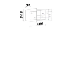 Flex Well Hängeschrank mit Glastür Varo BxTxH 100 x 32 x 54,8 cm weiß matt zerlegt Anschlag links rechts 00010994