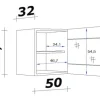 Flex Well Hängeschrank mit Glastür Samoa BxTxH 50 x 32 x 55 cm sonoma eiche matt zerlegt Anschlag reversibel 00007594