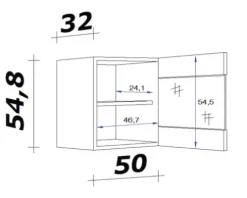 Flex Well Hängeschrank mit Glastür Samoa BxTxH 50 x 32 x 55 cm sonoma eiche matt zerlegt Anschlag reversibel 00007594