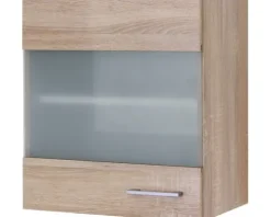 Flex Well Hängeschrank mit Glastür Samoa BxTxH 50 x 32 x 55 cm sonoma eiche matt zerlegt Anschlag reversibel 00007594