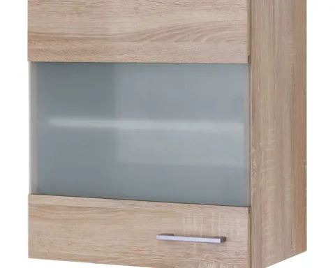 Flex Well Hängeschrank mit Glastür Samoa BxTxH 50 x 32 x 55 cm sonoma eiche matt zerlegt Anschlag reversibel 00007594