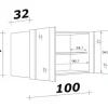 Flex Well Hängeschrank mit Glastür Nano BxTxH 100 x 32 x 55 cm buche matt zerlegt Anschlag links rechts 00006895