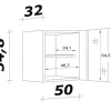 Flex Well Hängeschrank mit Glastür Wito BxTxH 50 x 32 x 55 cm weiß matt zerlegt Anschlag reversibel 00006946
