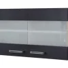Flex Well Hängeschrank mit Glastür Santo BxTxH 100 x 32 x 55 cm anthrazit matt zerlegt Anschlag links rechts 00011038