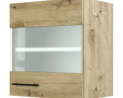Flex Well Hängeschrank mit Glastür Cara BxTxH 50 x 32 x 54,8 cm eiche design matt zerlegt Anschlag reversibel 00012657