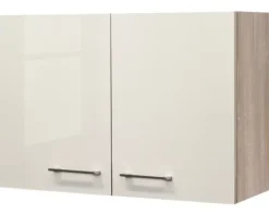 Flex Well Hängeschrank Nepal BxTxH 80 x 32 x 55 cm kaschmir glänzend zerlegt Anschlag links rechts 00007585