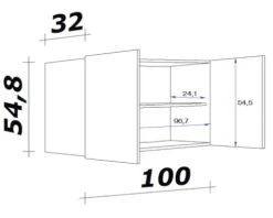 Flex Well Hängeschrank Oslo BxTxH 100 x 32 x 55 cm sonoma eiche matt zerlegt Anschlag links rechts 00010521