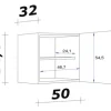 Flex Well Hängeschrank Oslo BxTxH 50 x 32 x 55 cm sonoma eiche matt zerlegt Anschlag reversibel 00010520