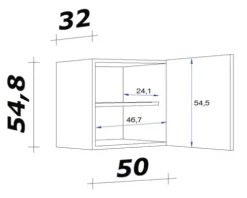 Flex Well Hängeschrank Oslo BxTxH 50 x 32 x 55 cm sonoma eiche matt zerlegt Anschlag reversibel 00010520