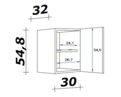 Flex Well Hängeschrank Samoa BxTxH 30 x 32 x 54,8 cm sonoma eiche matt zerlegt Anschlag reversibel 00007599