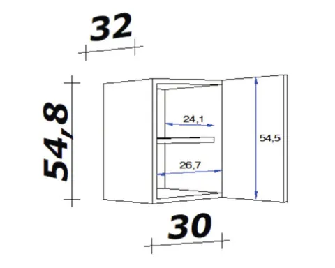 Flex Well Hängeschrank Santo BxTxH 30 x 32 x 55 cm anthrazit matt zerlegt Anschlag reversibel 00011027