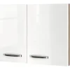 Flex Well Hängeschrank Valero BxTxH 80 x 32 x 55 cm weiß hochglanz zerlegt Anschlag links rechts 00007838