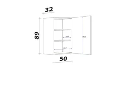 Flex Well Hängeschrank Varo BxTxH 50 x 32 x 89 cm weiß matt zerlegt Anschlag reversibel 00010987