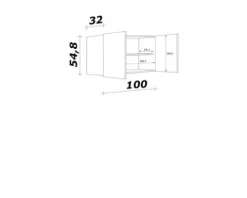 Flex Well Hängeschrank Varo BxTxH 100 x 32 x 54,8 cm weiß matt zerlegt Anschlag links rechts 00010991