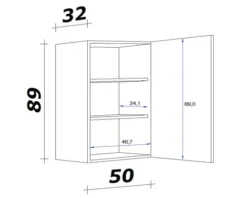 Flex Well Hängeschrank Vintea BxTxH 50 x 32 x 89 cm magnolienweiss matt zerlegt Anschlag reversibel 00011657