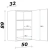 Flex Well Hängeschrank Wito BxTxH 50 x 32 x 89 cm weiß matt zerlegt Anschlag reversibel 00006945