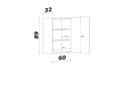 Flex Well Hängeschrank Wito BxTxH 60 x 32 x 89 cm weiß matt zerlegt Anschlag reversibel 00009504