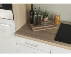 Flex Well Küchenzeile mit Geräten Valero 220 cm weiß hochglanz zerlegt Variante reversibel 00008212