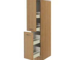 Flex Well Küchenzeile ohne Geräte Nano 300 cm buche matt zerlegt Variante reversibel 00010066