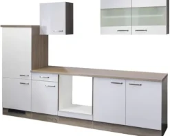 Flex Well Küchenzeile ohne Geräte Valero 270 cm weiß hochglanz zerlegt Variante reversibel 00010019