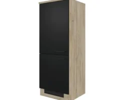 Flex Well Kühlumbauschrank für 88er Einbaukühlschrank Capri BxTxH 60 x 60 x 161 cm schwarz matt antifingerprint zerlegt Anschlag reversibel 00012560