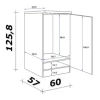 Flex Well Kühlumbauschrank für 88er Einbaukühlschrank Lucca BxTxH 60 x 60 x 126 cm weiß matt zerlegt Anschlag reversibel 00010742