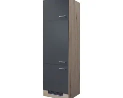 Flex Well Kühlumbauschrank für 88er Einbaukühlschrank Tiago BxTxH 60 x 57 x 200 cm basaltgrau matt zerlegt Anschlag reversibel 00011676