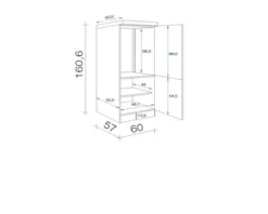 Flex Well Kühlumbauschrank für 88er Einbaukühlschrank Wito BxTxH 60 x 60 x 161 cm weiß matt zerlegt Anschlag reversibel 00009501