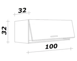 Flex Well Klapphängeschrank Tiago BxTxH 100 x 32 x 32 cm basaltgrau matt zerlegt 00011709