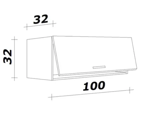 Flex Well Klapphängeschrank Vintea BxTxH 100 x 32 x 32 cm magnolienweiss matt zerlegt 00011663