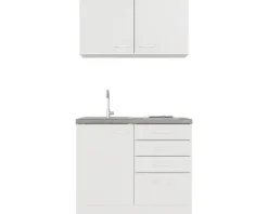 Flex Well Miniküche mit Geräten Lucca 100 cm weiß matt zerlegt Variante reversibel 00011420