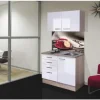 Flex Well Miniküche mit Geräten Valero 100 cm weiß hochglanz zerlegt Variante reversibel 00009435